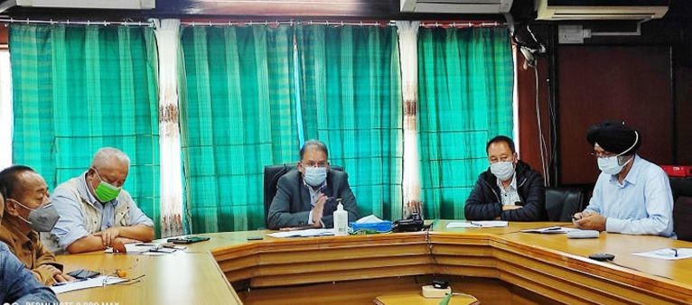 Chief Secretary J Alam and other government officials during the video conference on June 26. (DIPR Photo)
